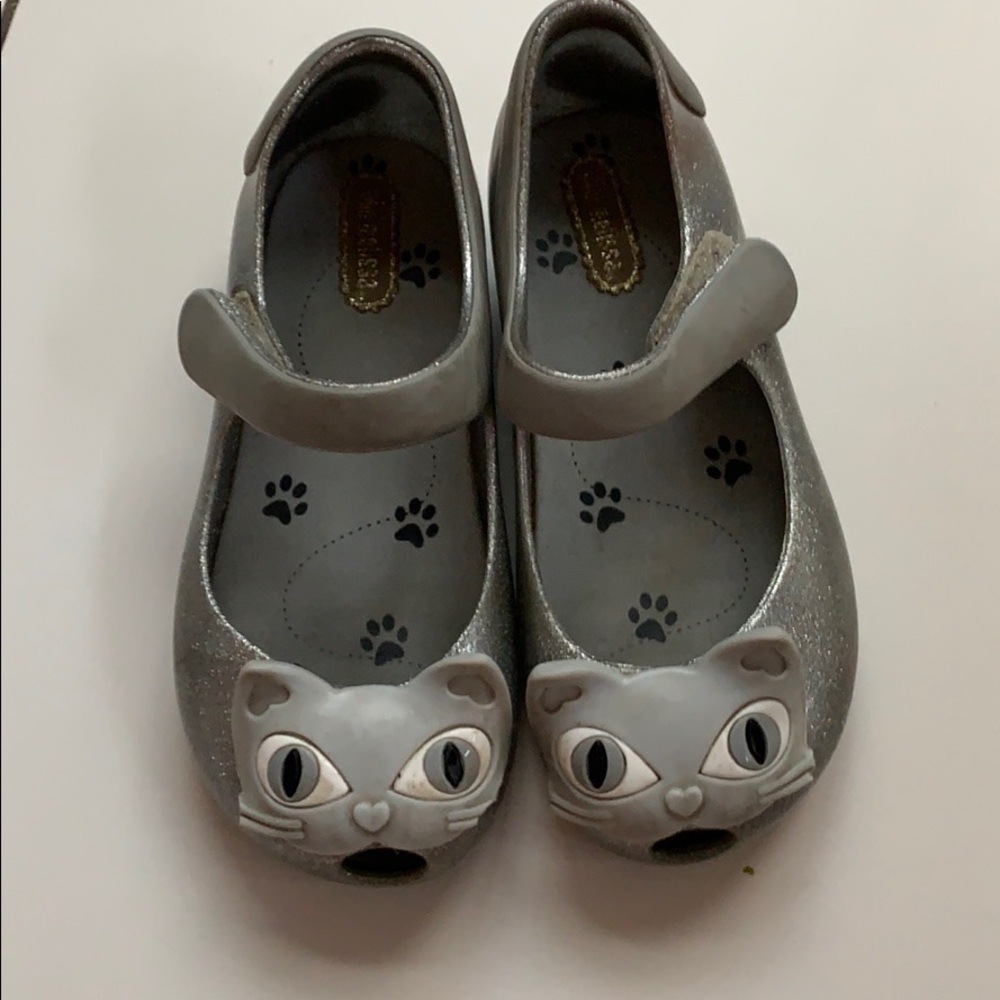 Mini Melissa silver cat shoes